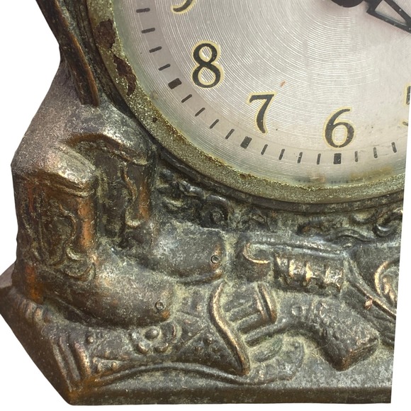 Vintage Galter Products Co Spartus Mantel Clock Electric Horse Country Western - Picture 8 of 16